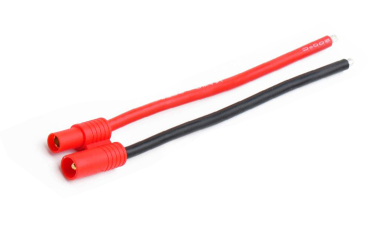 AMASS出品3.5mm帶護(hù)套香蕉插頭單頭接線 線長10cm14AWG特軟硅膠線 AM-9018