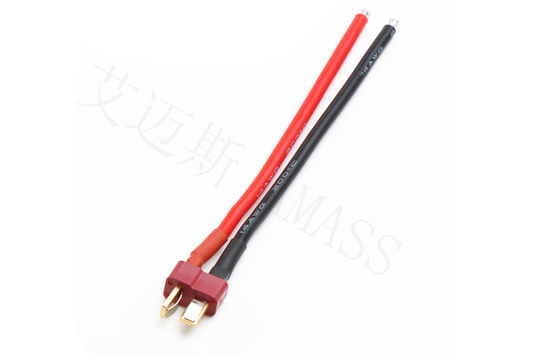 AM-9016 AMASS出品T插單頭接線 公頭/母頭 線長10cm 14AWG特軟硅膠線