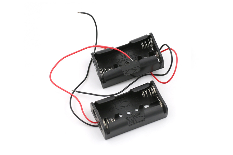 艾邁斯2節(jié)五號嵌入式電池盒 不密封3V串聯(lián)帶線接頭diy供電座