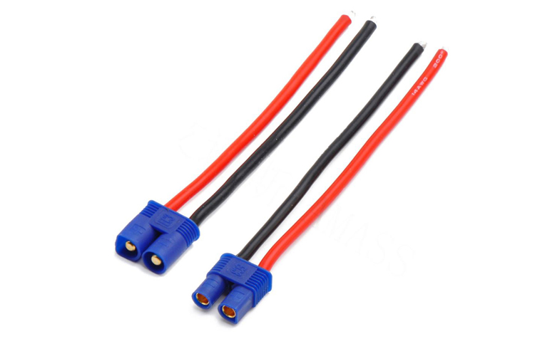 AMASS出品EC3單頭接線 公頭/母頭 線長(zhǎng)10cm 14AWG特軟硅膠線