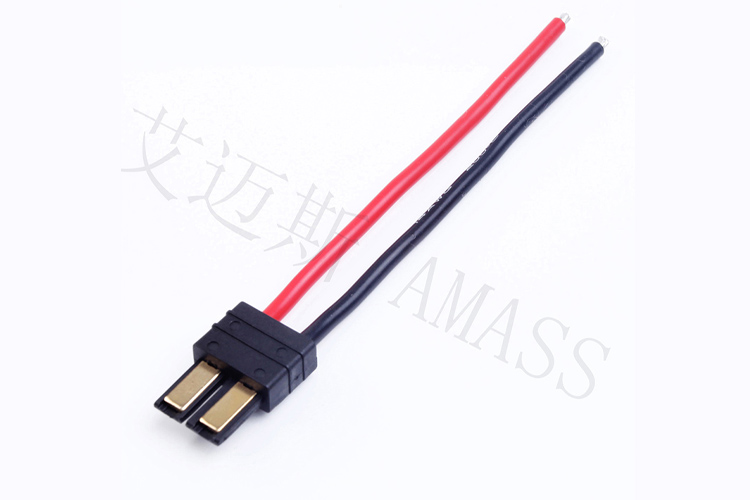 AMASS出品TRX單頭接線 公頭/母頭 線長(zhǎng)10cm 14AWG特軟硅膠線